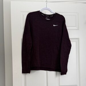 Nike Dark Maroon Long Sleeve Tee
